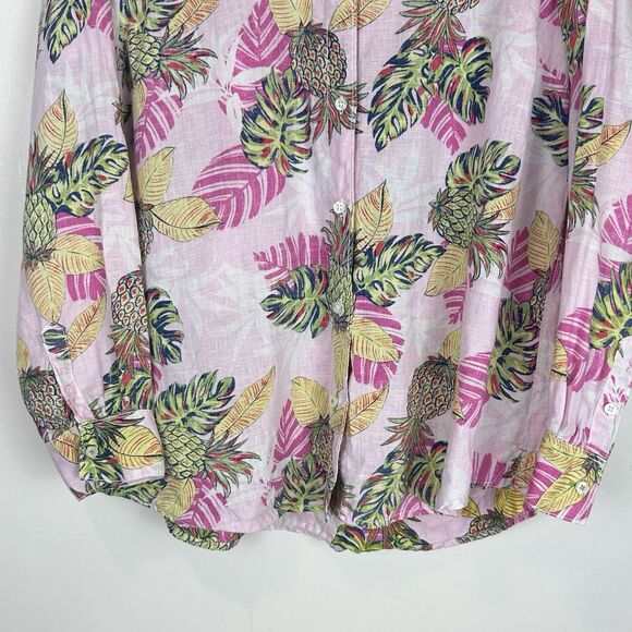 Tommy Bahama Women's Parc Linen Resort Coastal Tropical Camp Shirt Size XL Multi - Picture 4 of 13